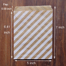 Load image into Gallery viewer, 25pcs Thank You Kraft Paper Bag Colorful Polka Dots Striped Chevron Paper Gift Bag Wedding Candy Bags Birthday Gift Packaging