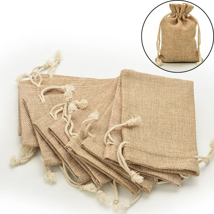 New Linen Jute Drawstring Gift Bags Sacks Party Favors Packaging Bag Wedding Candy Gift Bags party Supplies