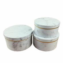 Load image into Gallery viewer, 3 Pcs Florist Flowers Gifts Box Marble Pattern Round Packing Case for Wedding Party PAK55